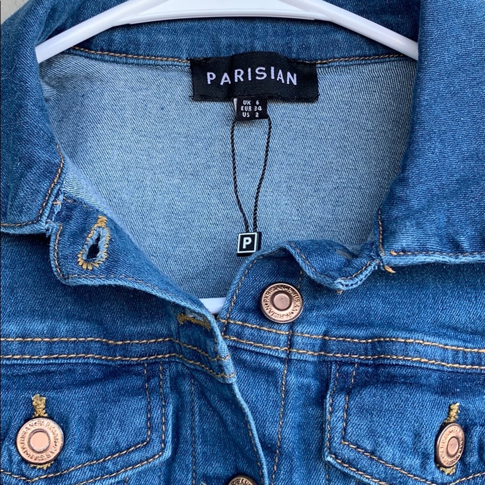 FREE📦 Collar Button Up Mini Denim Dress - Picture 3 of 6